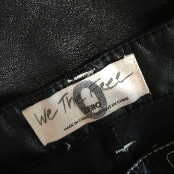 FREE PEOPLE WE THE FREE pants MYSTIC BLACK THE IT FACTOR VEGAN FAUX LEATHER - Picture 8 of 10